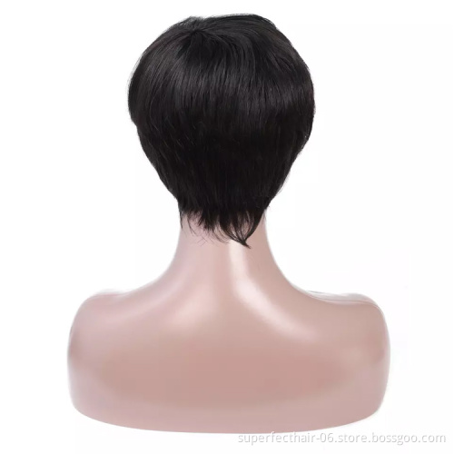 Hot Selling Cheap Brazilian Pixie Cut For Black Women Short Machine Made Wigs Human Hair Cuticle Aligned Hair Fast Shipping